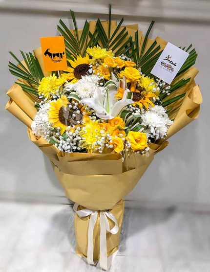 Eid Sunflower Bouquet | Flowers | Event decoration Services | flowers decoration near me | flower studio pakistan | bukey near me