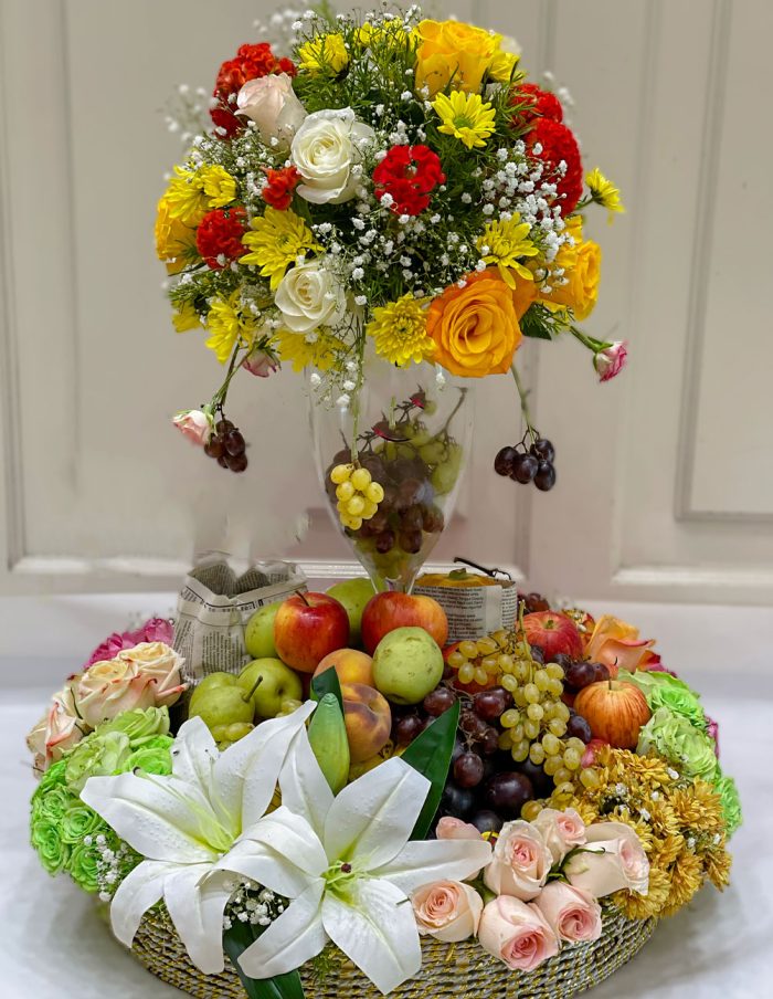 Fruit Basket Garden | Flowers | Event decoration Services | flowers decoration near me | flower studio pakistan | bukey near me