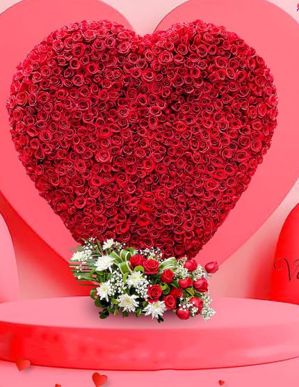 Grandiose Heart of Roses | Event decoration Services | flowers decoration near me | flower studio pakistan | bukey near me Gift Basket