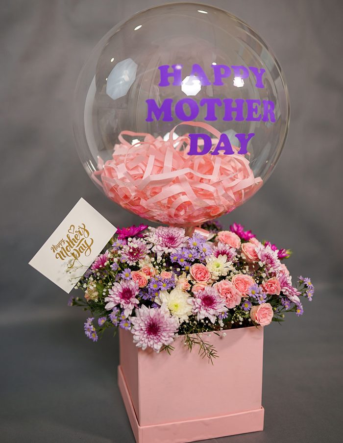 Happy Mother's Day Balloon and Flower Arrangement | Flowers | Event decoration Services | flowers decoration near me | flower studio pakistan | bukey near me