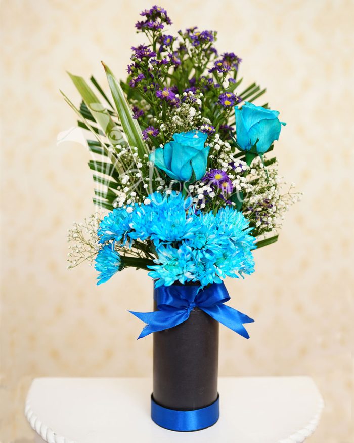 Serene Blue Bouquet | Flowers | Event decoration Services | flowers decoration near me | flower studio pakistan | bukey near me