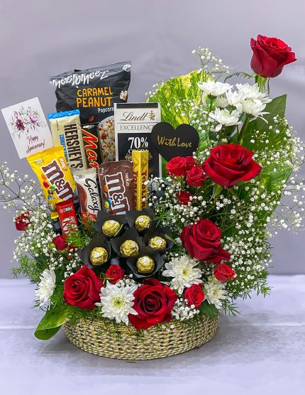 Sweet Indulgence Gift Basket | Flowers | Event decoration Services | flowers decoration near me | flower studio pakistan | bukey near me