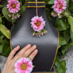 Elegant handcrafted floral jewellery set for bridal and festive wear