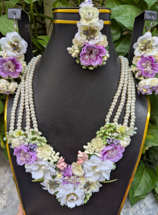 Purple and White Floral Jewellery