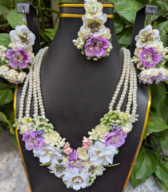 Purple and White Floral Jewellery