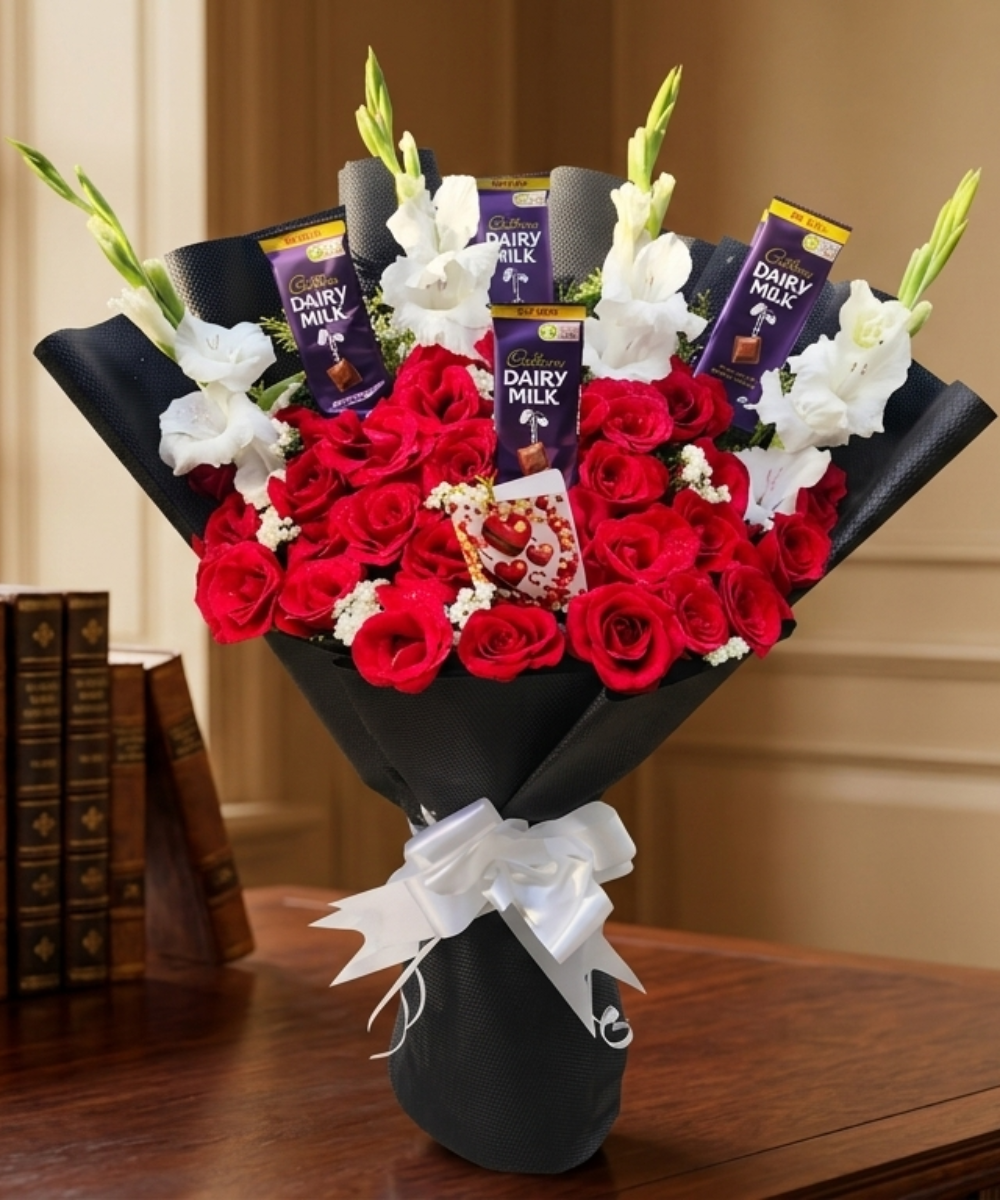 flower and chocolate bouquet​