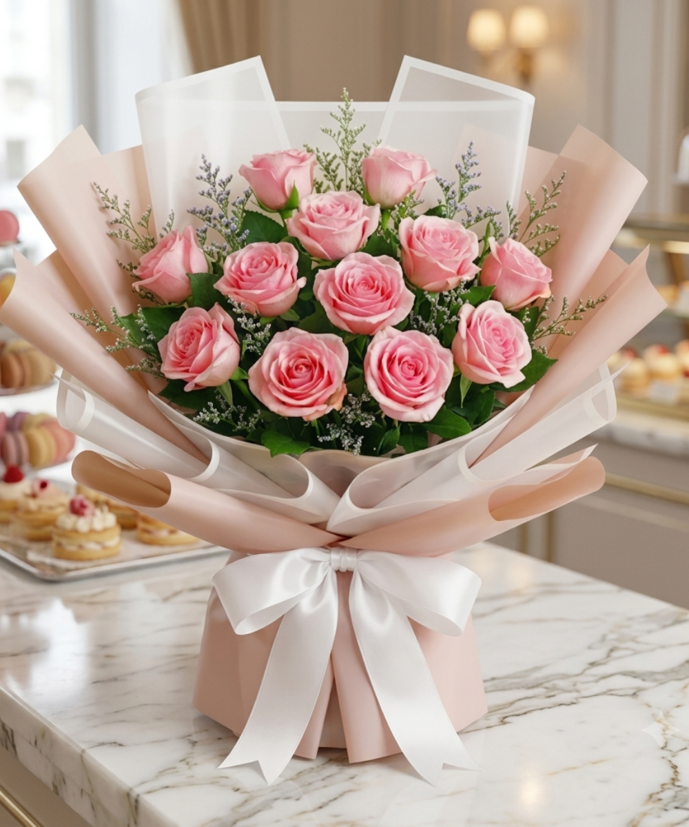 pink rose flower bouquet​