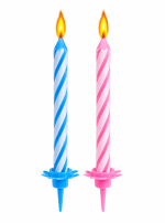 Baby Shower Gender Reveal Colors Theme Candles