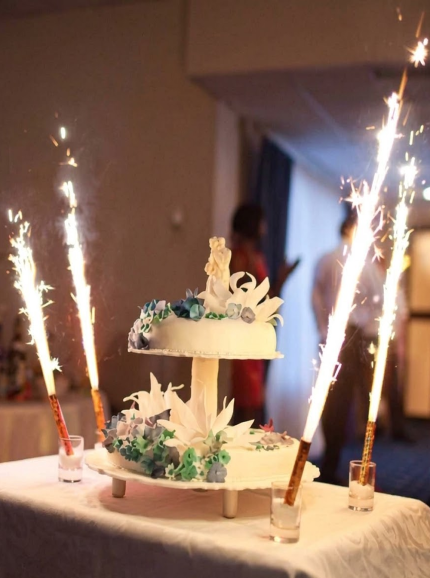 Birthday cake Sparkling firework candles