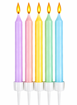Cake Decoration Pastel Colors Candles