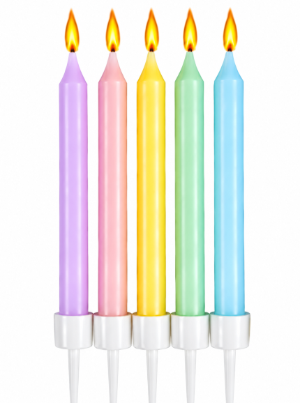 Cake Decoration Pastel Colors Candles