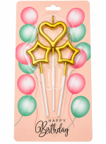Cake topper Candles in star and heart shape