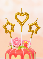 Cake topper Candles in star and heart shape