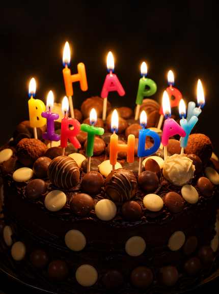 Letters Birthday Cake Topper Premium Candles