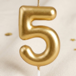 Number Cake Candles in golden 0 to 9