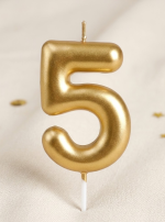 Number Cake Candles in golden 0 to 9