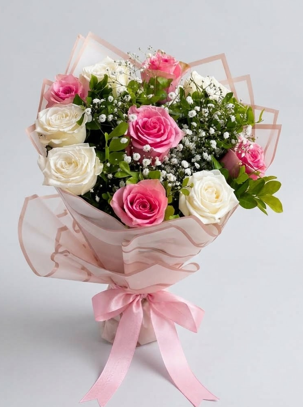 Pink and White Rose Bouquet Pink and White Rose Bouquet