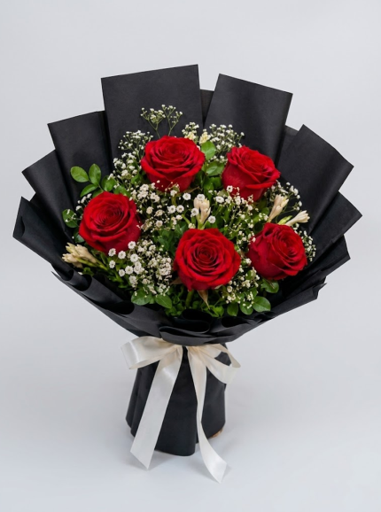 Red Rose Bouquet with Tuberose