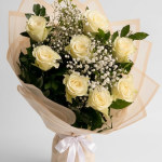 Royale White Rose Bouquet