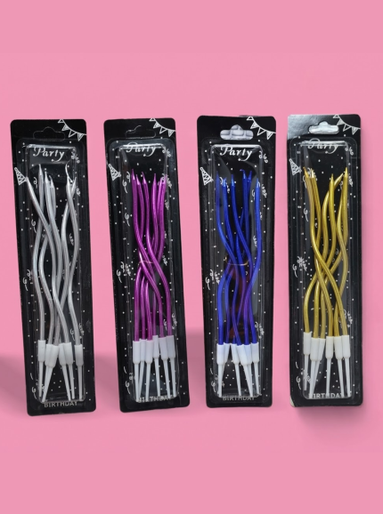 Spiral candles for cake 6pcs pack