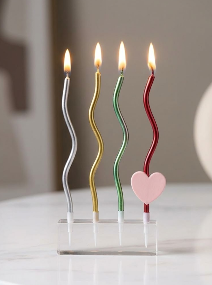 Spiral candles for cake 6pcs pack