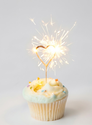 Star and Heart Shape Sparkling Cake Candles