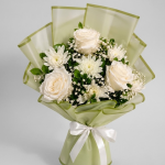 White Rose & Chrysanthemum Bouquet